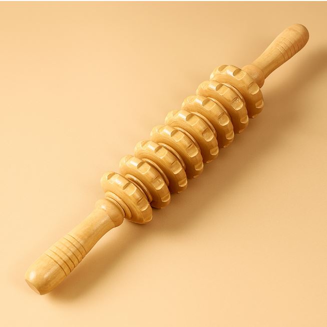 Rouleau massage bois – NomadeCare Roll drainant naturel NomadeCare