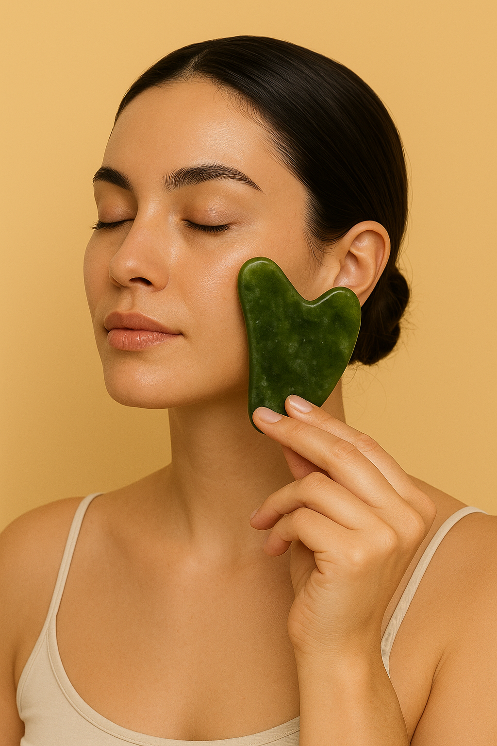 NomadeCare Zen – Gua Sha Cœur en Jade Naturel NomadeCare