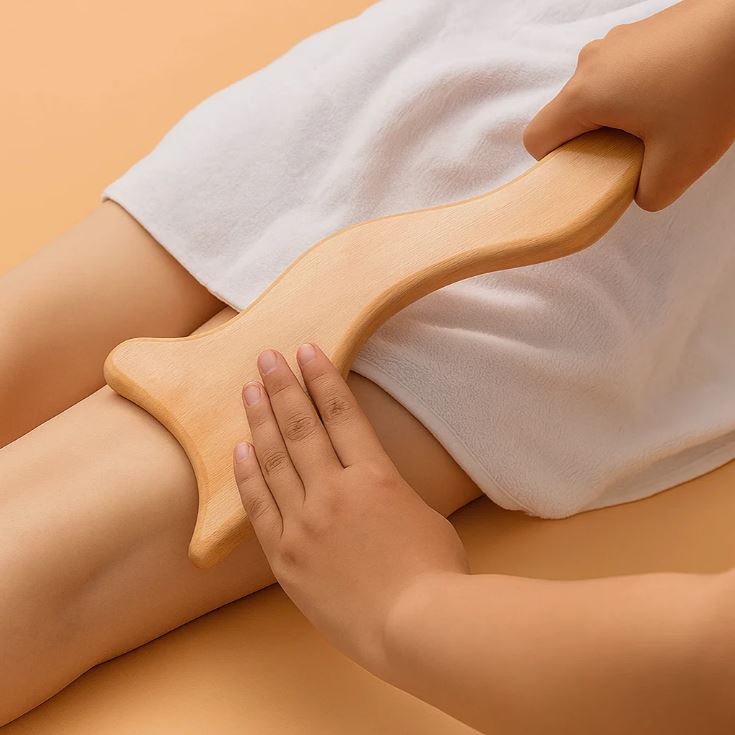 NomadeCare Paddle – Outil de Drainage Lymphatique en Bois Naturel NomadeCare