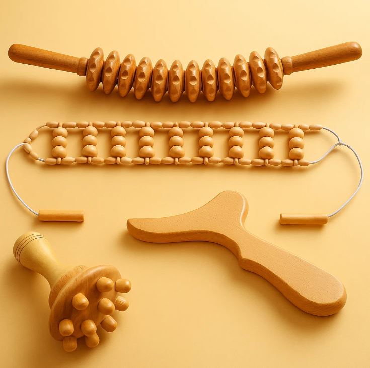 NomadeCare Sculpt+ – Rouleau à billes de Massage Maderothérapie en Bois NomadeCare