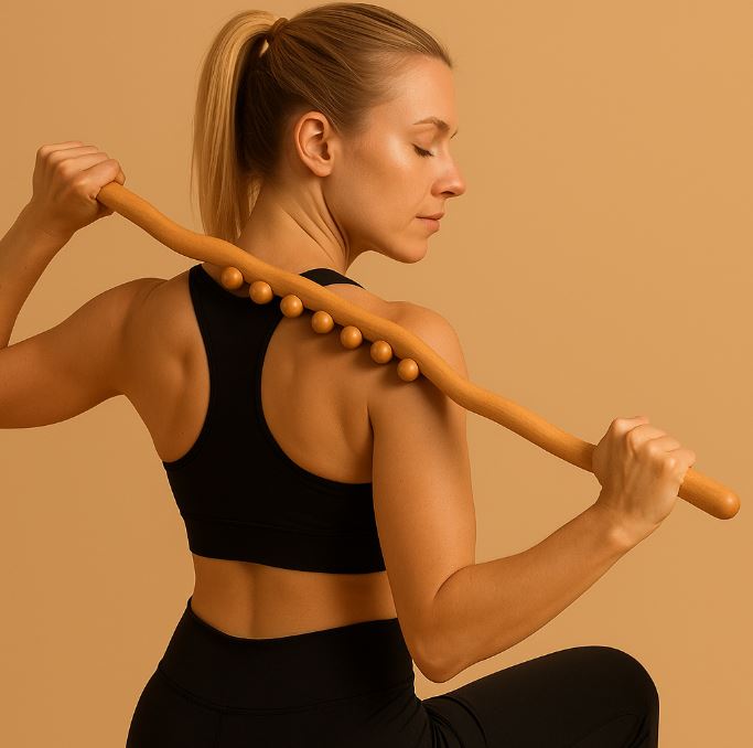 NomadeCare FlexiRoll – Rouleau de Massage Bois Multi-Zone NomadeCare