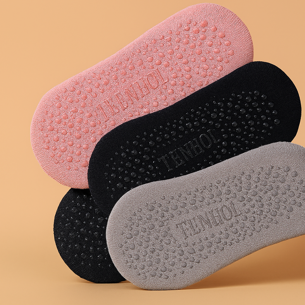 NomadeCare Calm – Chaussettes invisibles en coton antidérapant pour Pilates NomadeCare