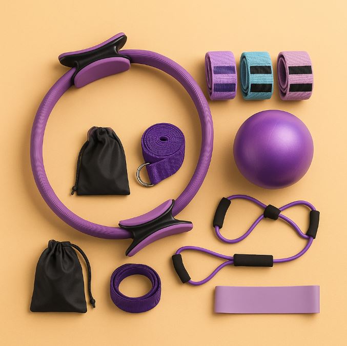 NomadeCare Complete – Set Pilates 11 pièces avec anneau, balles et bandes NomadeCare