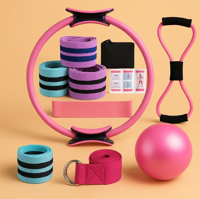 NomadeCare Complete – Set Pilates 11 pièces avec anneau, balles et bandes NomadeCare
