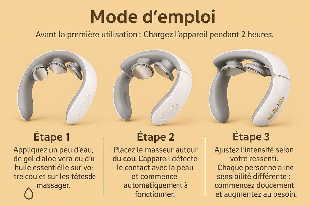 NomadeCare Smart – Smart Pulse masseur électrique pour nuque NomadeCare