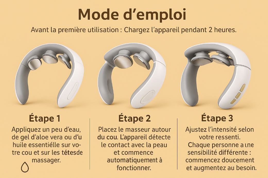 NomadeCare Smart – Smart Pulse masseur électrique pour nuque NomadeCare