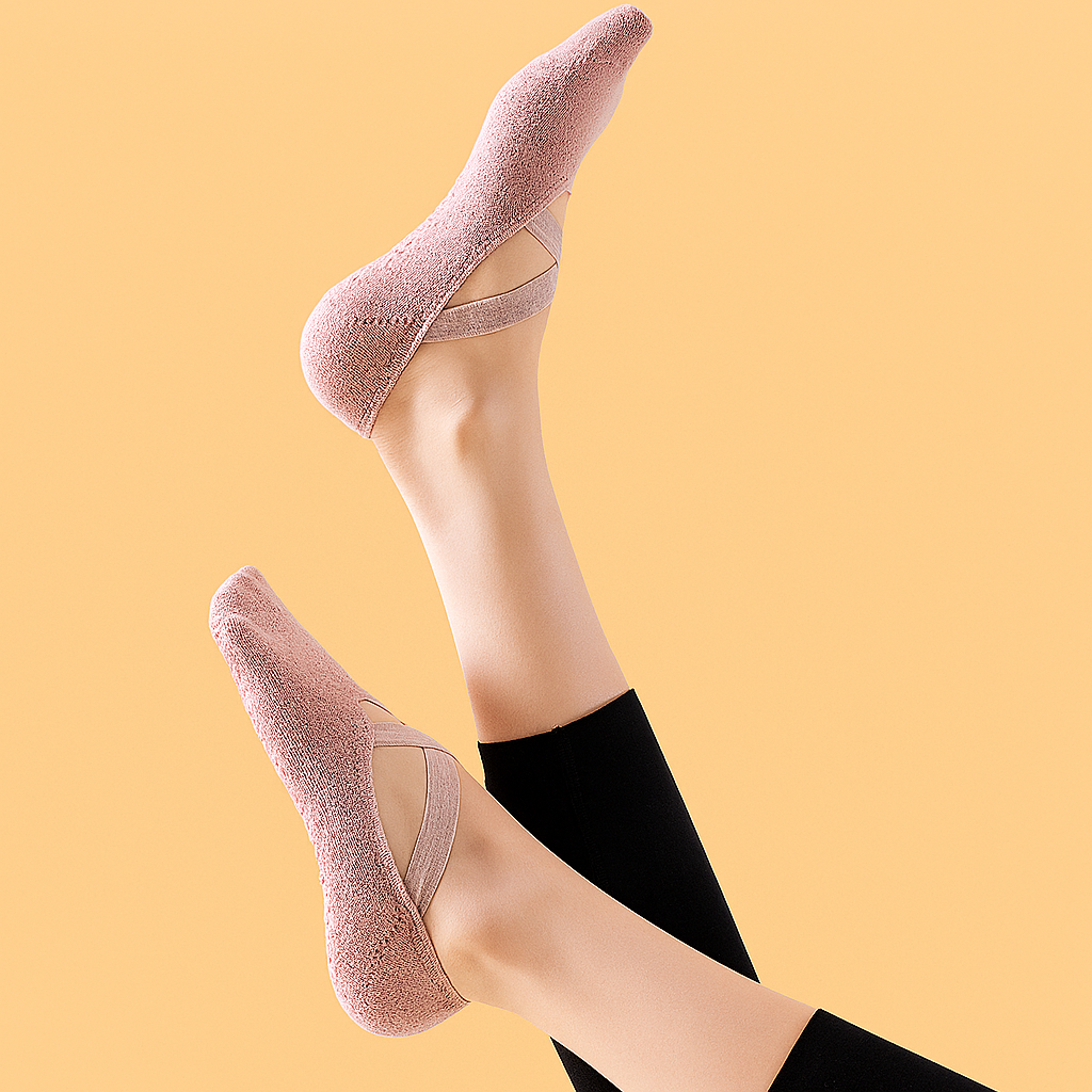 NomadeCare Calm – Chaussettes invisibles en coton antidérapant pour Pilates NomadeCare