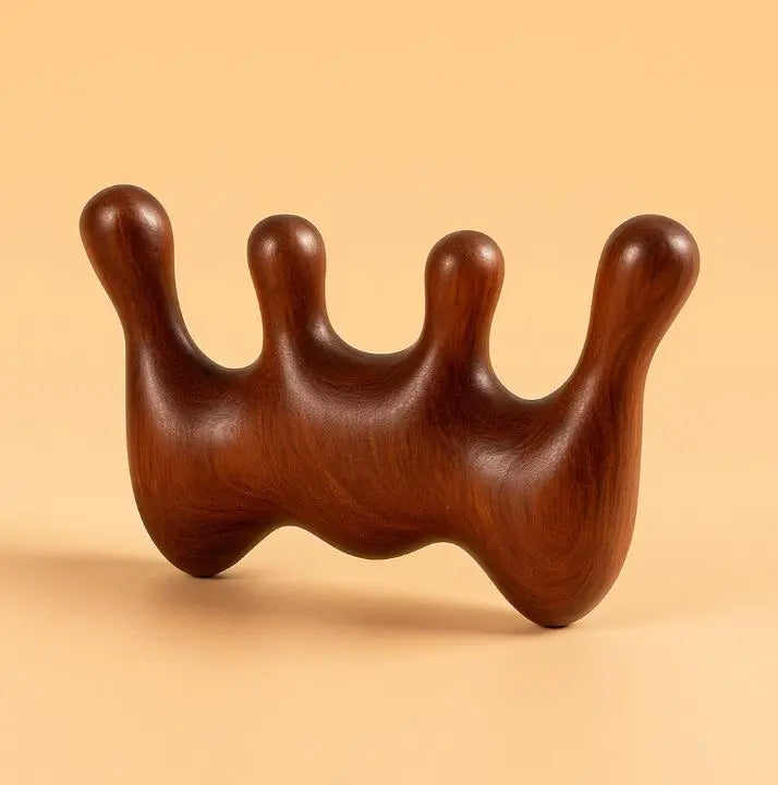 NomadeCare Meridian – Peigne de massage en bois stimulant méridiens