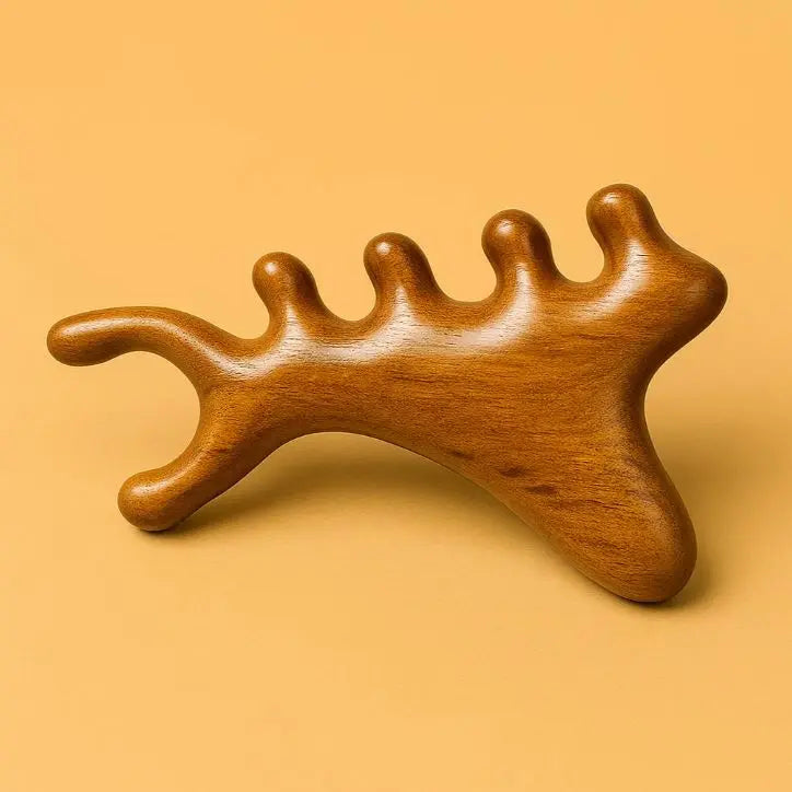 NomadeCare Meridian – Peigne de massage en bois stimulant méridiens