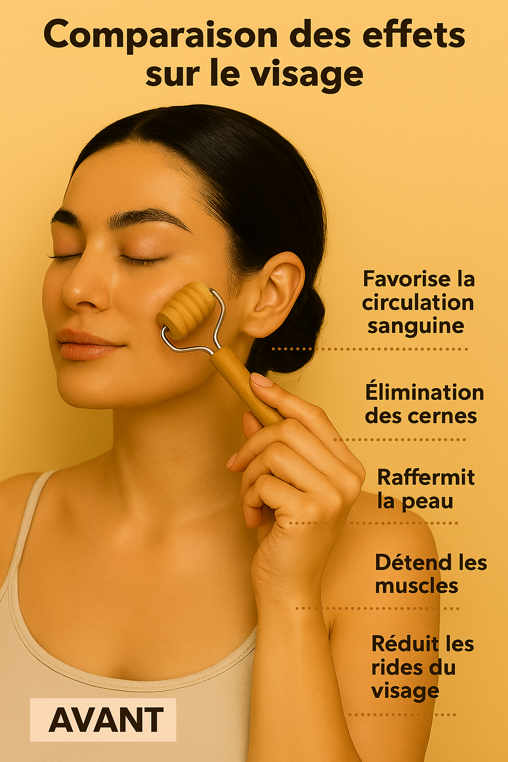 NomadeCare Lift – Kit de Massage Facial en Bois Naturel NomadeCare