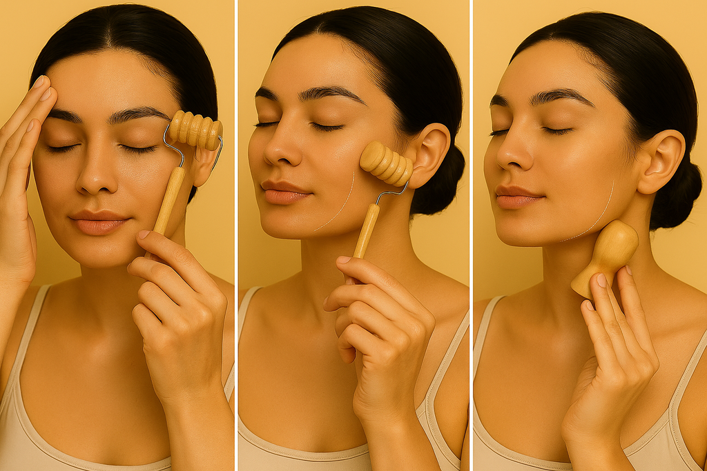NomadeCare Lift – Kit de Massage Facial en Bois Naturel NomadeCare