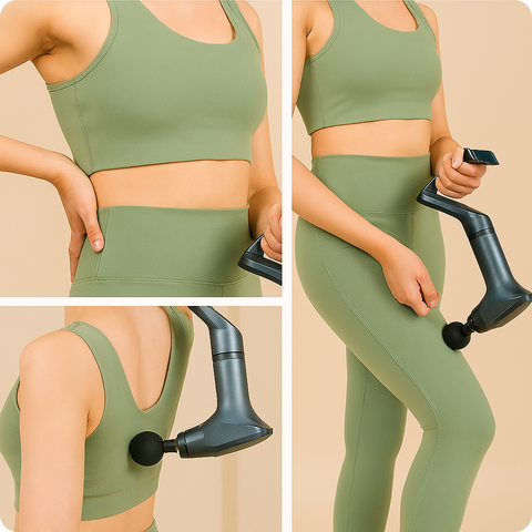 NomadeCare DeepFlex — Pistolet de Massage Électrique à Longue Poignée NomadeCare
